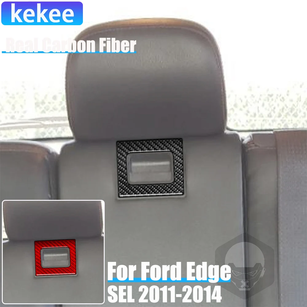 

Real Carbon Fiber Car Accessories Rear Center Armrest Lock Decorative Cover Soft Sticker For Ford Edge SEL 2011 2012 2013 2014