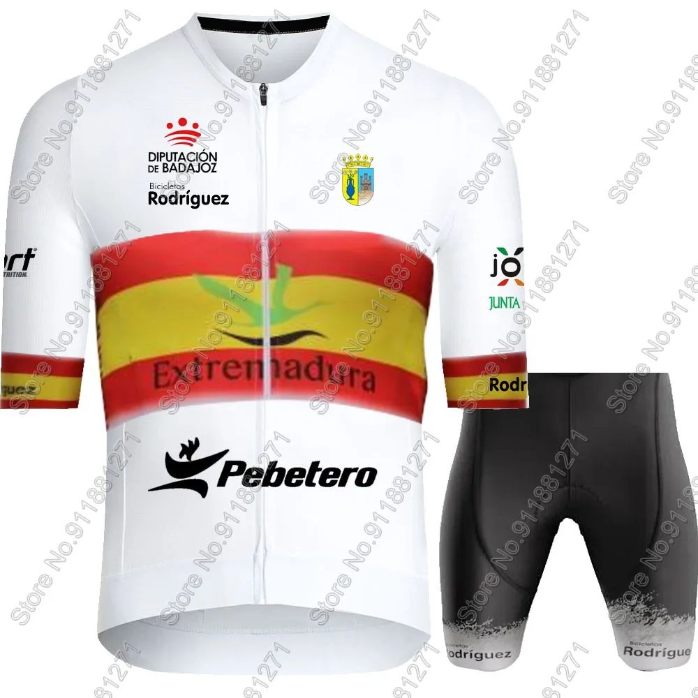 إسبانيا إكستريمادورا بيبيتيرو 2026 طقم جيرسي لركوب الدراجات بأكمام قصيرة ملابس إسبانا قمصان ركوب الدراجات على الطرق بدلة شورتات الدراجة الجبلية مايوه