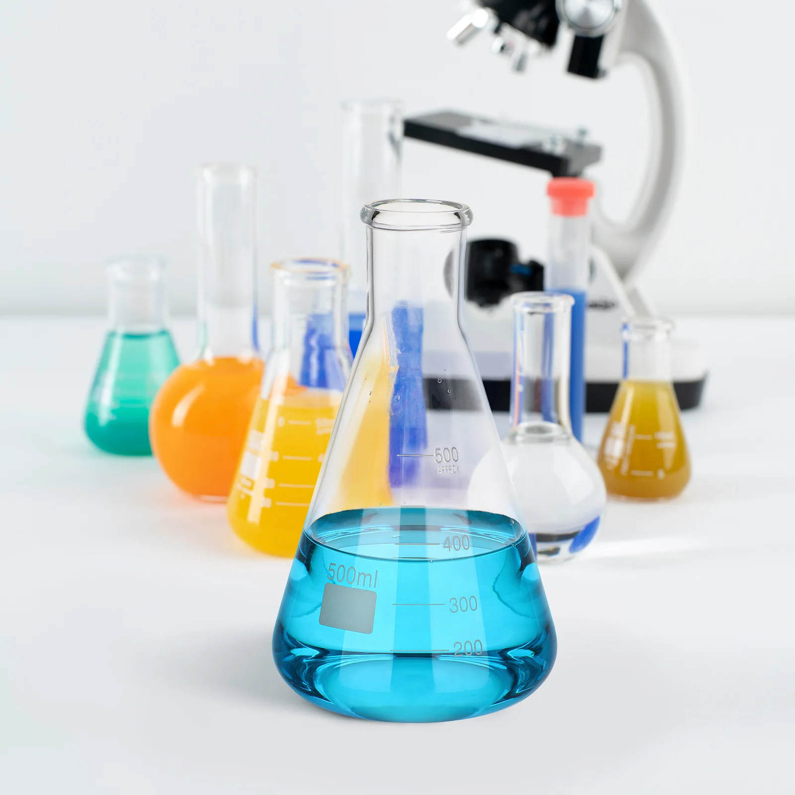 

Mobestech 500ml Erlenmeyer Flask Thickened Glass Laboratory Beaker Round Bottom Flat Ed Bottle for Boiling and Mixing