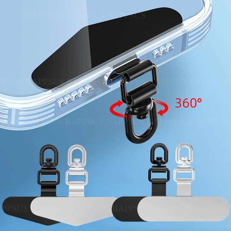4-1 adet paslanmaz çelik cep telefonu ipi sekmesi 360 dönebilen anti-sonbahar anti-kayıp Crossbody bileklikler Metal conta iPhone için