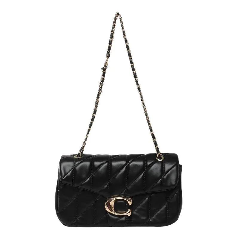 

Embroidered Thread Bag Spring 2025 New Rhombic Striped Small Fragrance Chain Shoulder Bag Slung Women's Bag Tide Underarm.