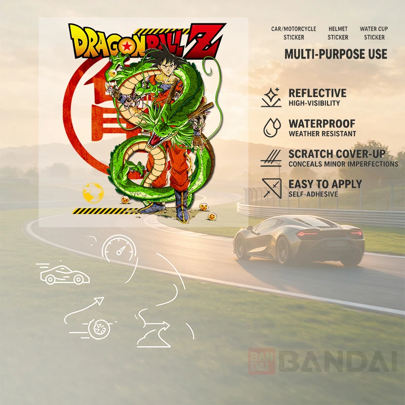 Pegatinas para coche de anime, personaje de manga Dragon Warrior, calcomanía de vinilo impermeable para ventana de coche, parachoques, maletero, casco de motocicleta, decoración de automóvil.