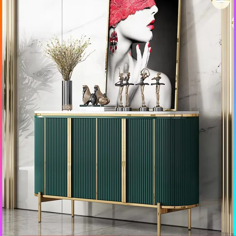 

Gold stainless steel leg living room cabinets luxury design marble top sideboards console table furniture