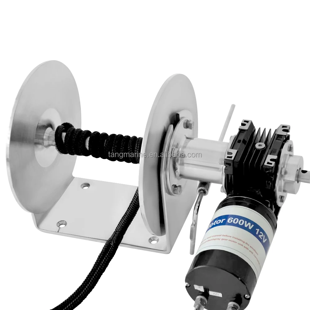 

Stainless Steel Electric Sailboat Winch 12V/24V Remote Anchor Drum Windlass for Boats Marine Supplies