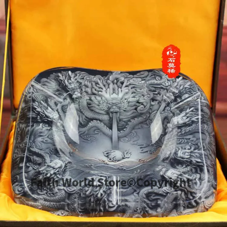 HOME OFFICE company BAR Business ART TOP 2025 crystal Flying dragon GOOD LUCK FENG SHUI Ashtray Sculpture statue