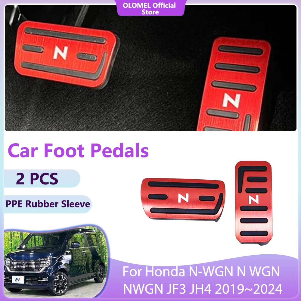 For Honda N-WGN N WGN NWGN JF3 JH4 2019~2024 Quality Accelerator Car Accessorie Non-slip Fuel Brake No Drilling Alloy Cover Part