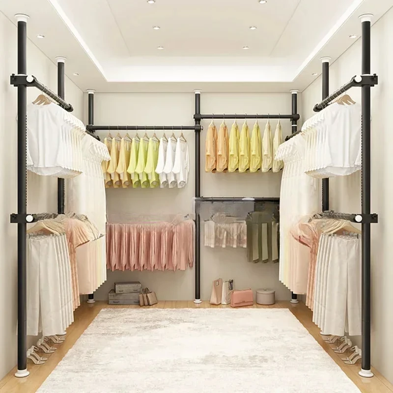 

Coat Racks Clothes Hanger Clothing Shoe Floor Bedroom Garment Rack Rail Free Standing Percheros Dressing Room Furniture