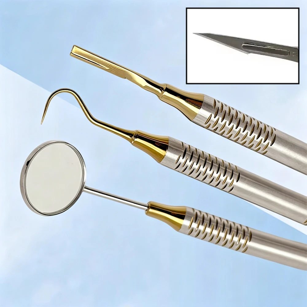 Premium Stainless Steel Dental Mouth Mirror and Probe Set for Professional Teeth Cleaning and Oral Health Inspection