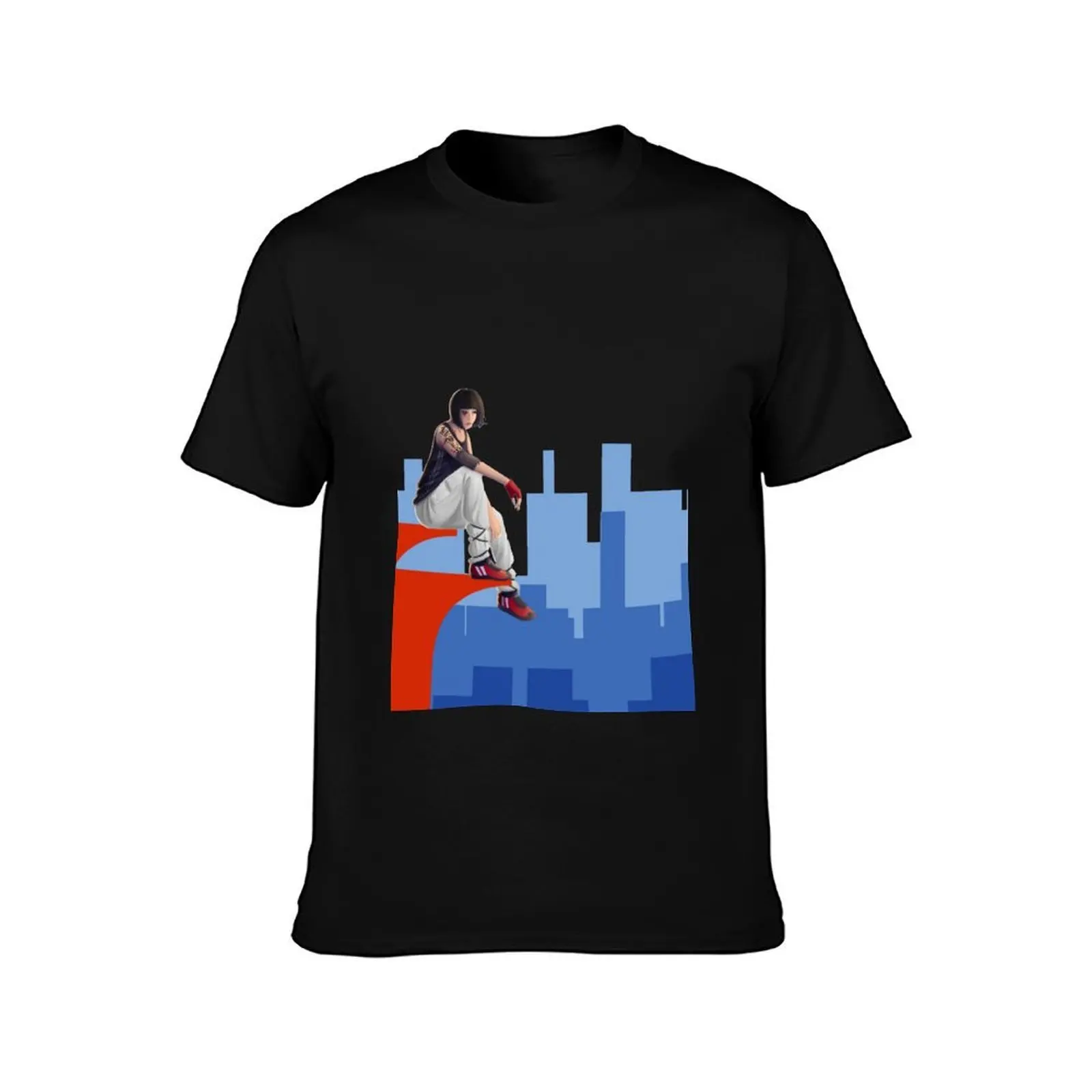 Mirror Edge - The City - High-res Vector Version - Decal (Transparant) T-Shirt Sport Basic Moisture Wicking Tee T-Shirt