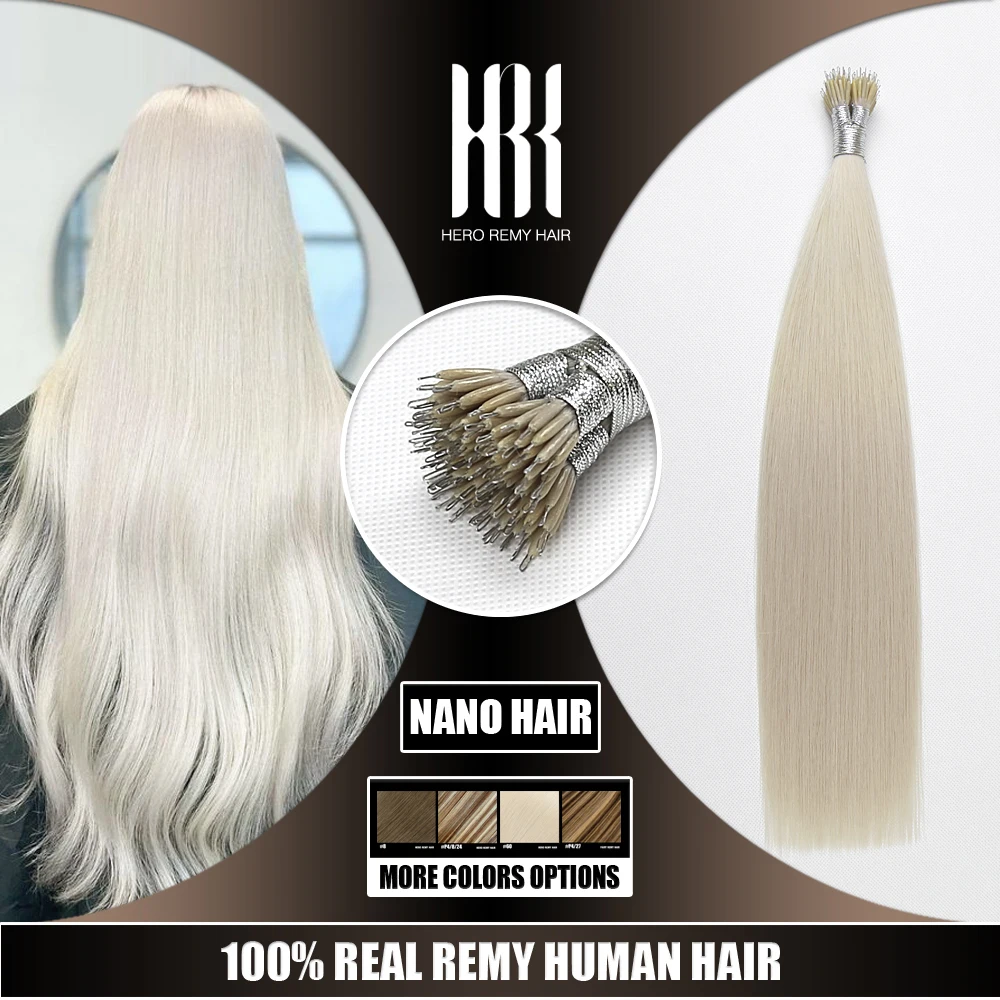 

Nano Rings Micro Links Human Hair Extensions Micro Bead Pre Bonded 16-22 inch 1g/strand Straight Natural Blonde Hero Remy Hair