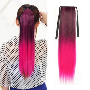 ג 'ו סינטטי ponytails צבעוני צבע סיכת שיער משך סרט קצר cosplay cosplay cosis
