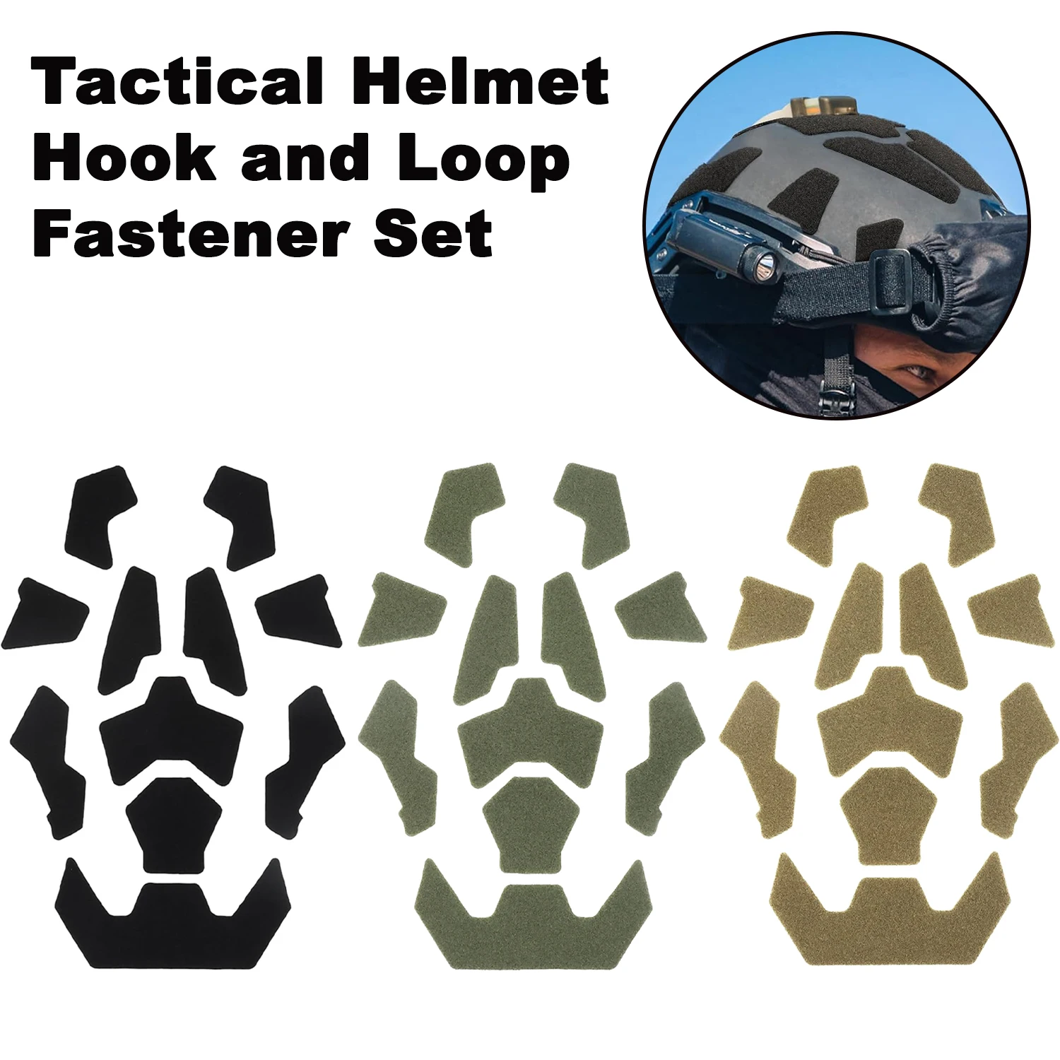11 pcs Tactical Helmet Hook and Loop Fastener Set, DIY Kit for Fast High Cut Helmets Universal Tape Helmet Accessories