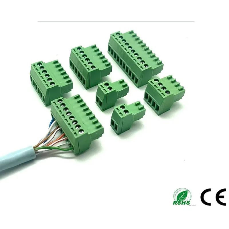 Terminal de fiação de PCB de camada dupla, tipo plug-in, fileira dupla, pino dobradiçado com plugue, 15EDGRH-2.54, 2 EDGRH-2.54, 5 conjuntos