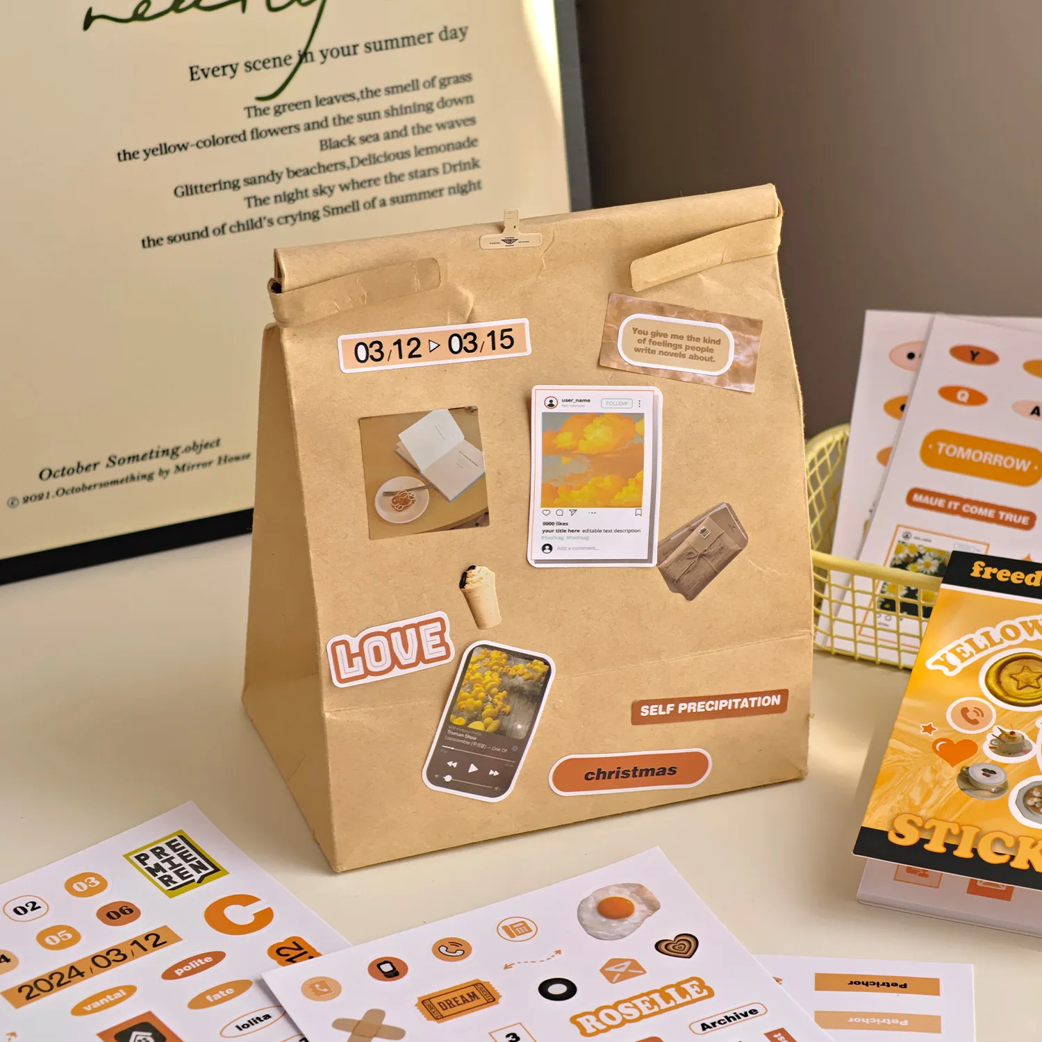 Cut Film Sticker Book Mini Sticker Daily Quote Series Deco English No-Cut Handbook DIY Decorative Material Sticker view 5