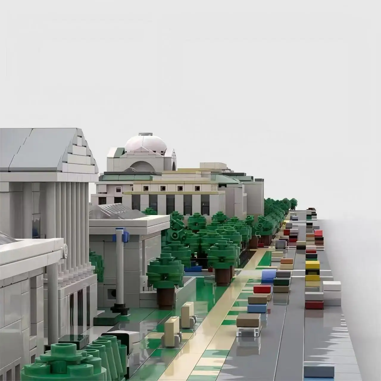 MOC الوطنية مول المرحلة 1 اللبنات مجموعة العمارة تاون ساحة الصرح منزل الطوب لتقوم بها بنفسك لعب للأطفال هدايا عيد ميلاد