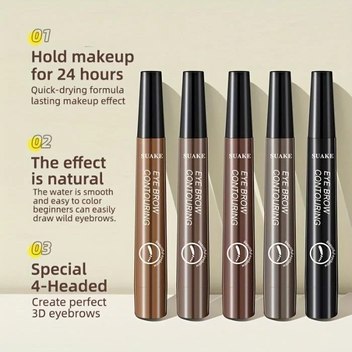 5 Farben zur Auswahl, Anfänger-Augenbrauenstift, langanhaltender, natürlicher Augenbrauenstift, zarter Augenbrauen-Make-up für Frauen, Geschenk für Studenten – Detail 10