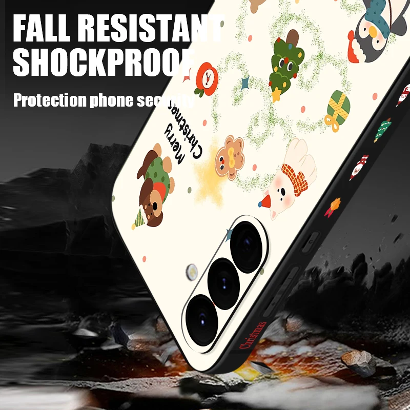 حافظة لهاتف سامسونج جالاكسي S25 S24 S21 FE S24 S22 S23 Ultra S22 Plus S25 Edge لطيف عيد ميلاد سعيد نمط غطاء الهاتف #4