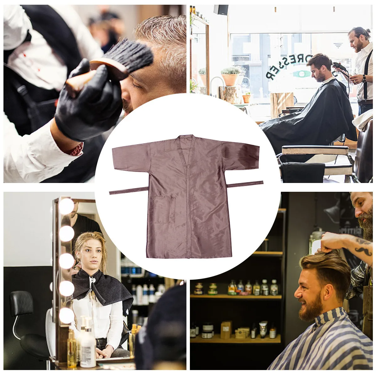 

Premium Hair Dyeing Cape V-Neck Salon Smock For Hair Cutting Spa Gown Barber Apron Hairdressing