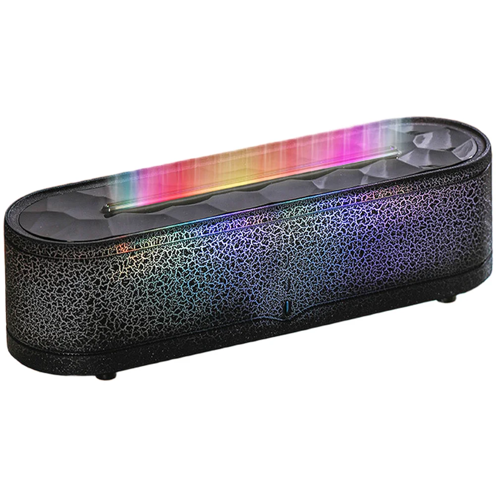 LED Cracked Flame Aromatherapy Humidifier with Continuous Fine Mist for Relaxation Sleep 26.7x8.2x8.2cm For Bedroom Use