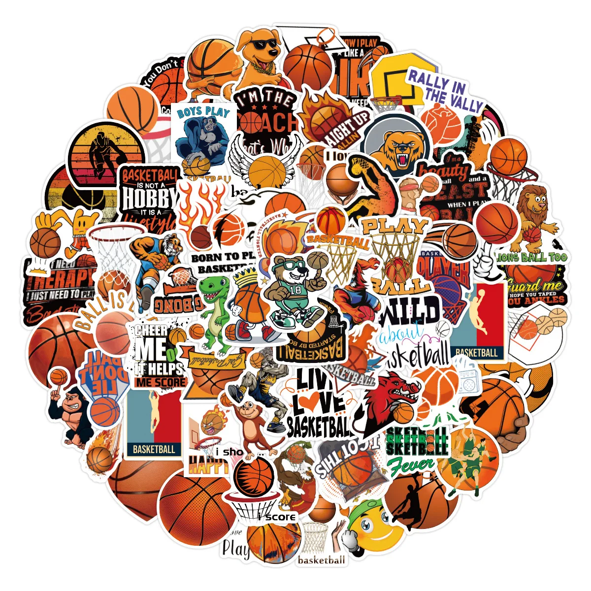 10/30/50/100pcs Love Basketball Sports Cartoon Graffiti Stickers Kids Toys Diy  Creative Laptop Helmet Phone Decal Decor Sticker