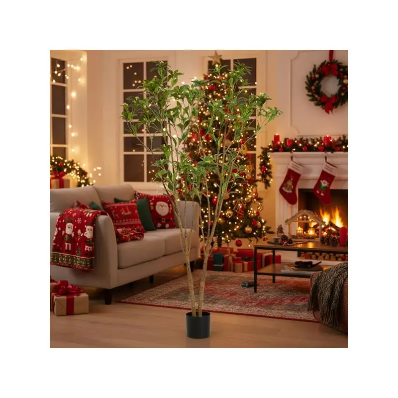 

5,2 фута искусственного цитрусового дерева — искусственное растение с натуральными листьями и маленькими цветами для дома, офиса, гостиной и декора крыльца