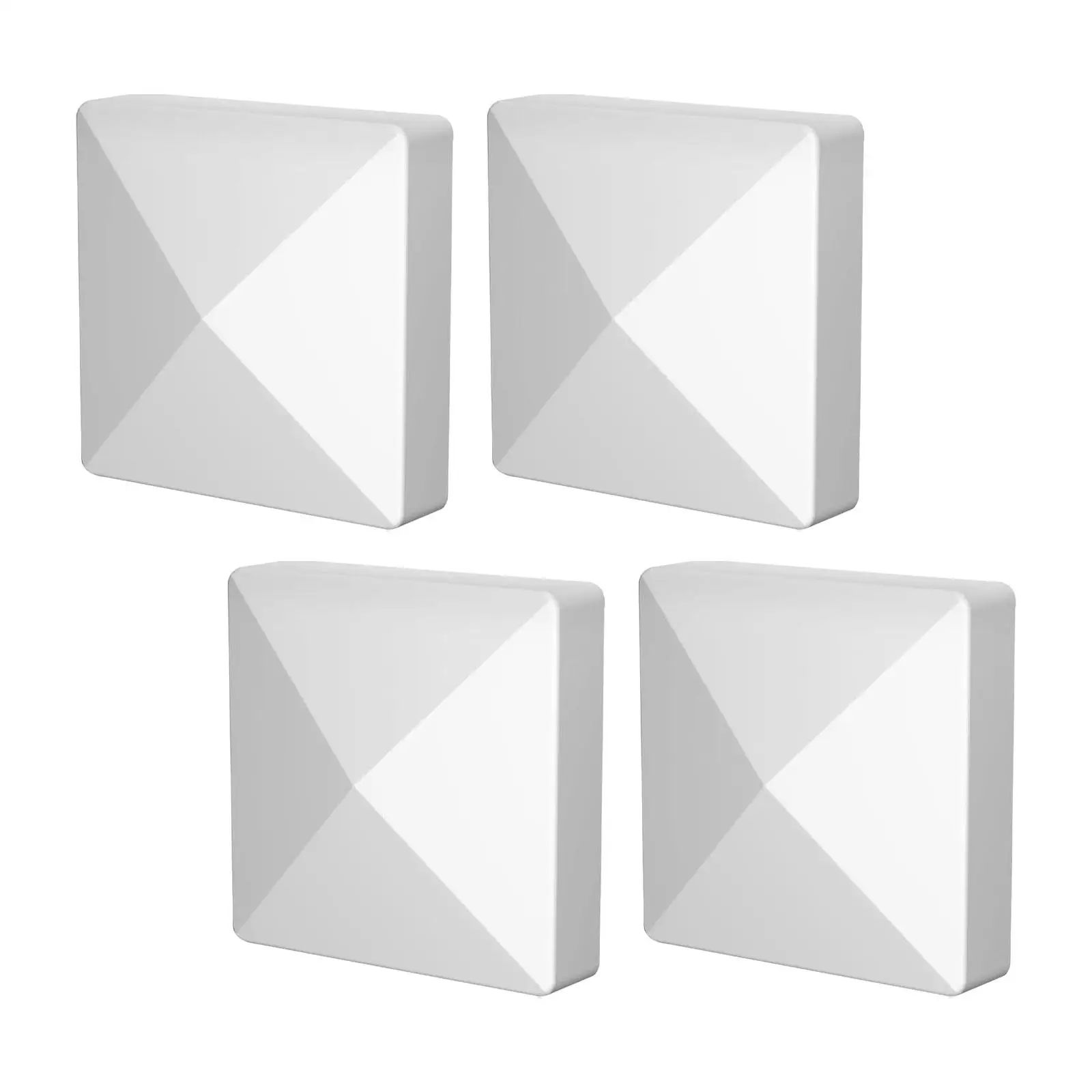 PVC Fence Post Cover 5 Inch White Pyramid Pile Caps Weatherproof for Deck Railing Yard Decor