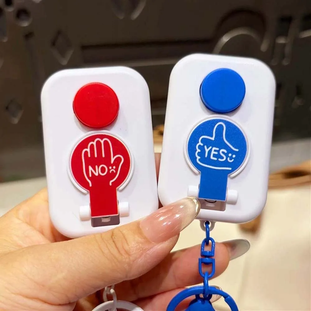 Sound Emitting Voice Button Key Chain Creative Design Portable Size Cartoon Bag Charm Interactive Button Lightweight Structure