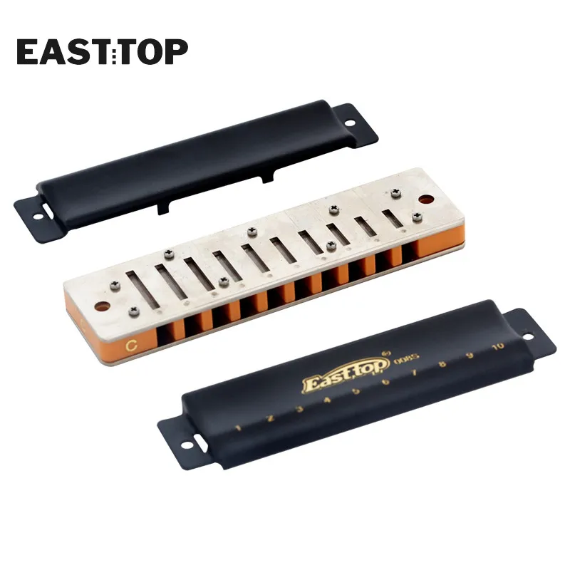 EASTTOP T008S 10 Holes Blues Harmonica Harp Richter Harmonica With 12 Keys Good Quality Harmonica For Adults Kids Players