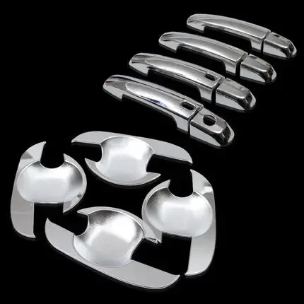 FUNDUOO For Suzuki SX4 2006 - 2014 Chrome Door Handle Cover + Cup Bowl Cover Trim Sticker smart keyhole