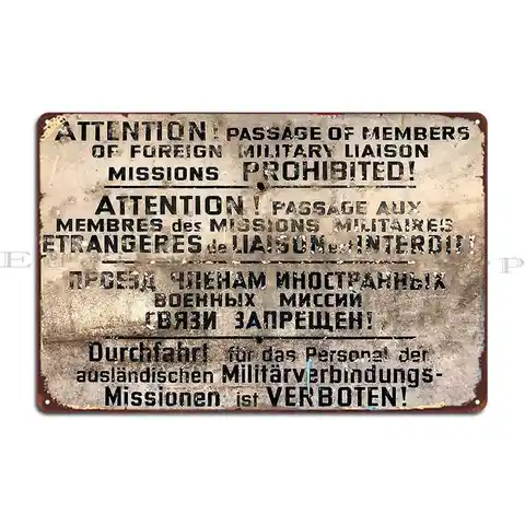 Avviso di Checkpoint della guerra fredda targa in metallo Poster Bar Party Garage Print Sign Tin Sign Poster