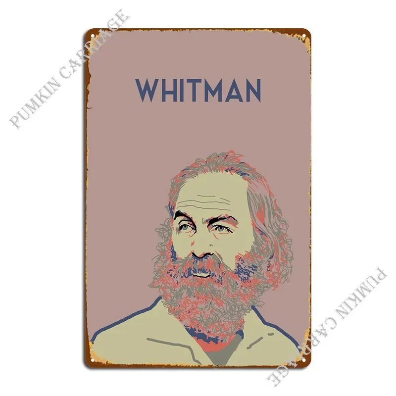 Walt Whitman Metal Plaque Garage Club Cinema Mural Tin Sign Poster