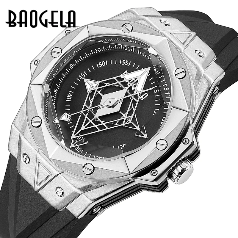 BAOGELA Silicone Quartz Watches Men Top Brand Luxury Army Military Sports Wristwatch for Man Relogios Masculino Clock