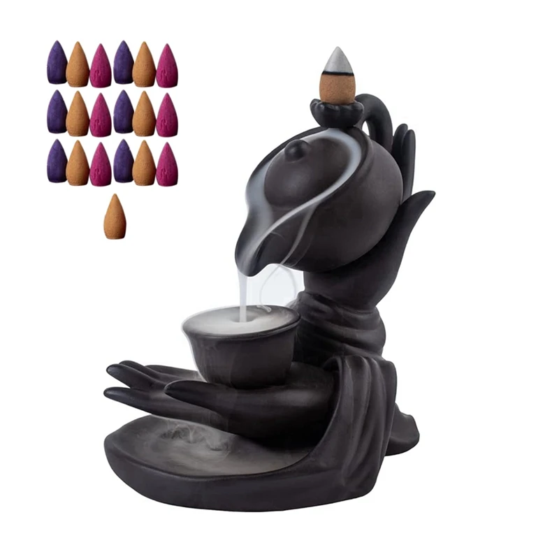 Burner Buddha Hand Backflow Incense Waterfall Burner Smoke Incense Holder Waterfall