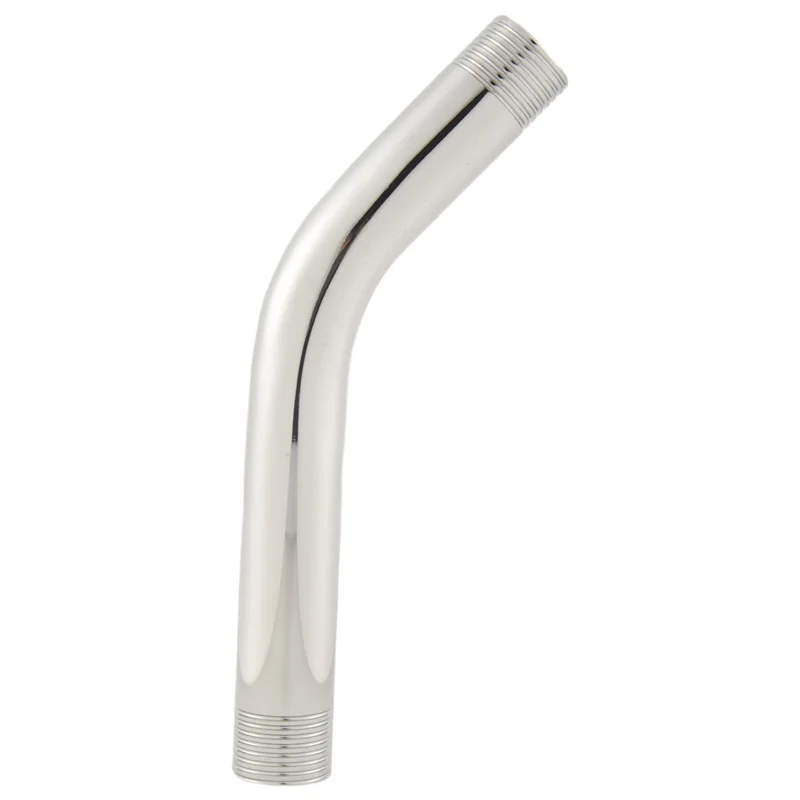 A23E-G1/2 Inch 15Cm Wall Mounted Stainless Steel Shower Head Extension Angled Shower Arm Extra Pipe