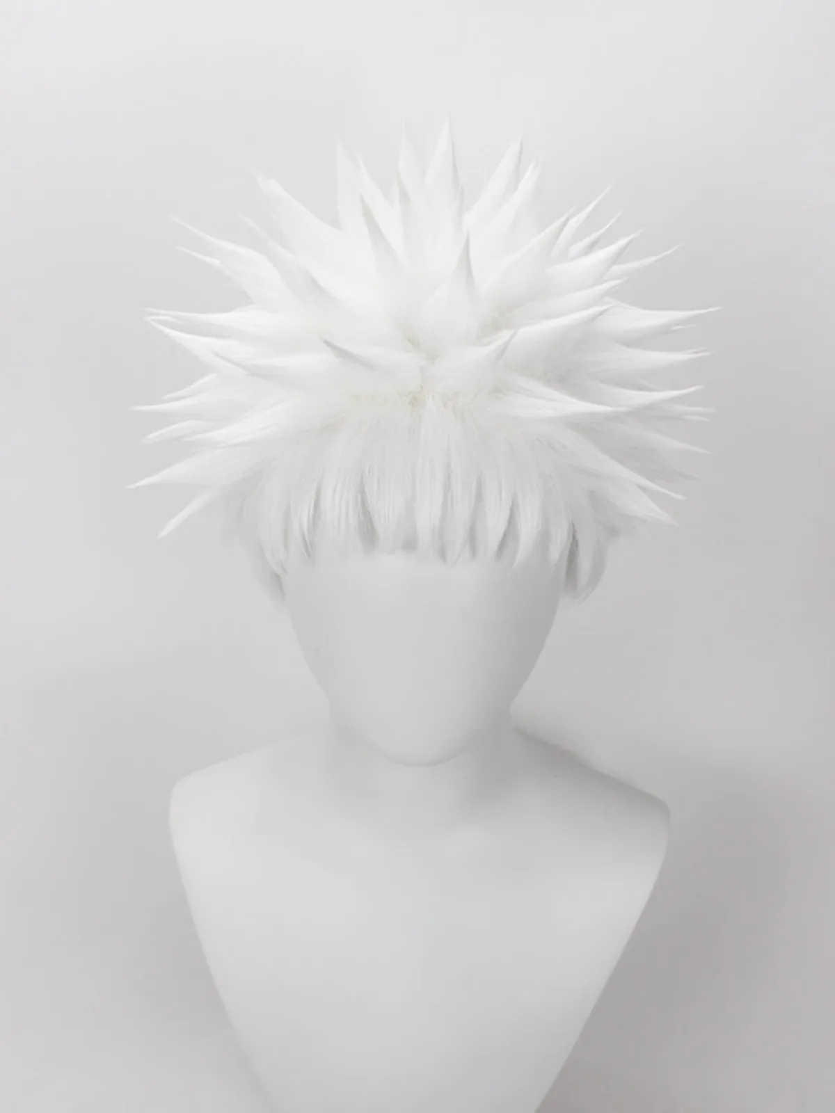 JP Anime Ten Tails Jinchuriki Uchiha Obito Cosplay Costume Wig Headwear Short White Spiky Comic Wig