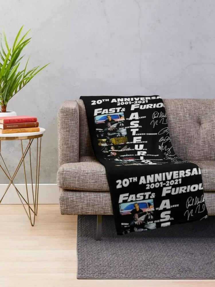 20th Anniversary 2001 2021 Fast Furious Signatures Throw Blanket Single Soft Plush Plaid Blankets