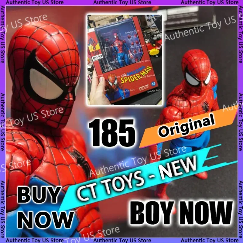

Original Ct Toys Spiderman Figure Mafex 185 The Amazing Spider-Man SHF Anime Action Figure Customized Gifts Toys