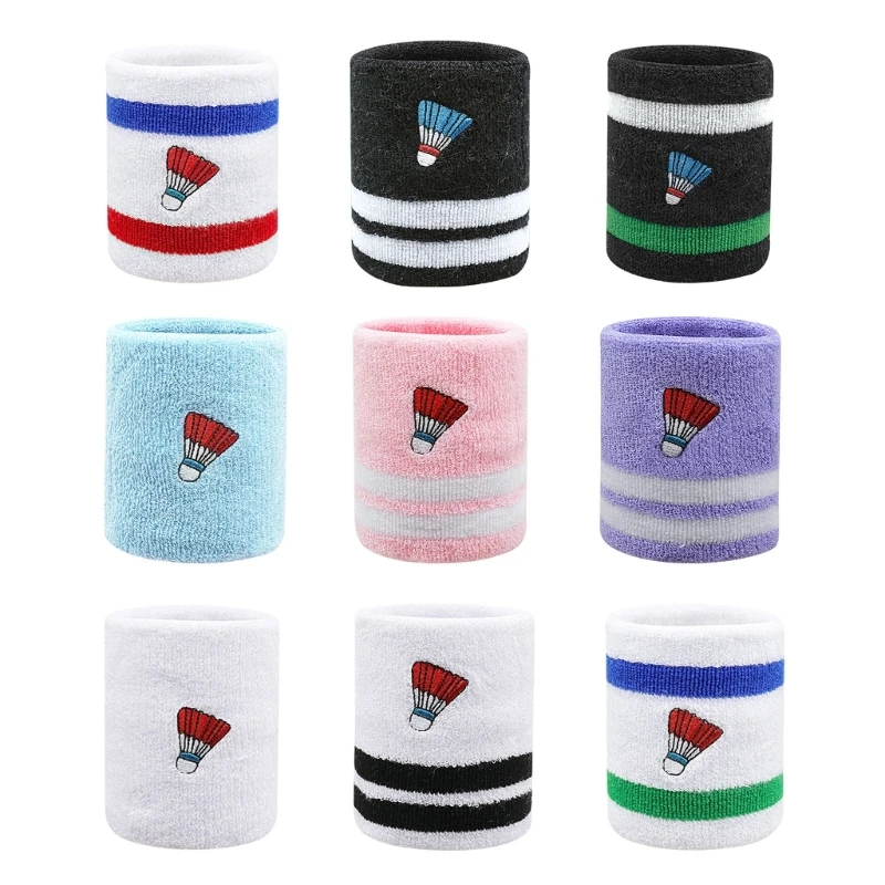 

Absorbent Sweatband Sports Wristbands Wrist Sweatbands For Kid Adult Basketball Tennis Gym Running Working Out