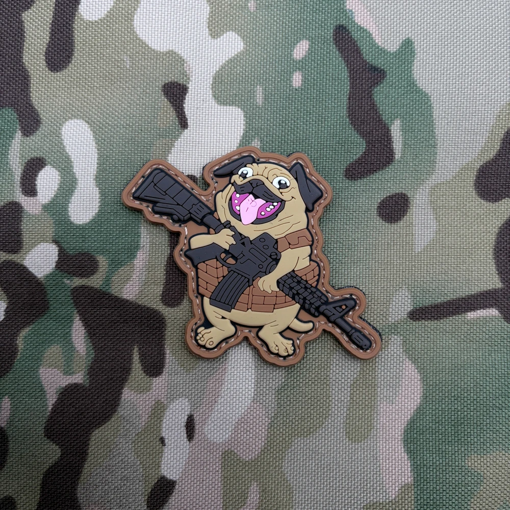 

A Mindless Dog Soldier Pattern Pvc Morale Patch Sticker Badge, with a Glow-In-The-Dark Effect, Perfect for Use on Armbands, Backpacks, and Tactical Vests, Clothing Decoration Embroidery Patches, Soft Rubber