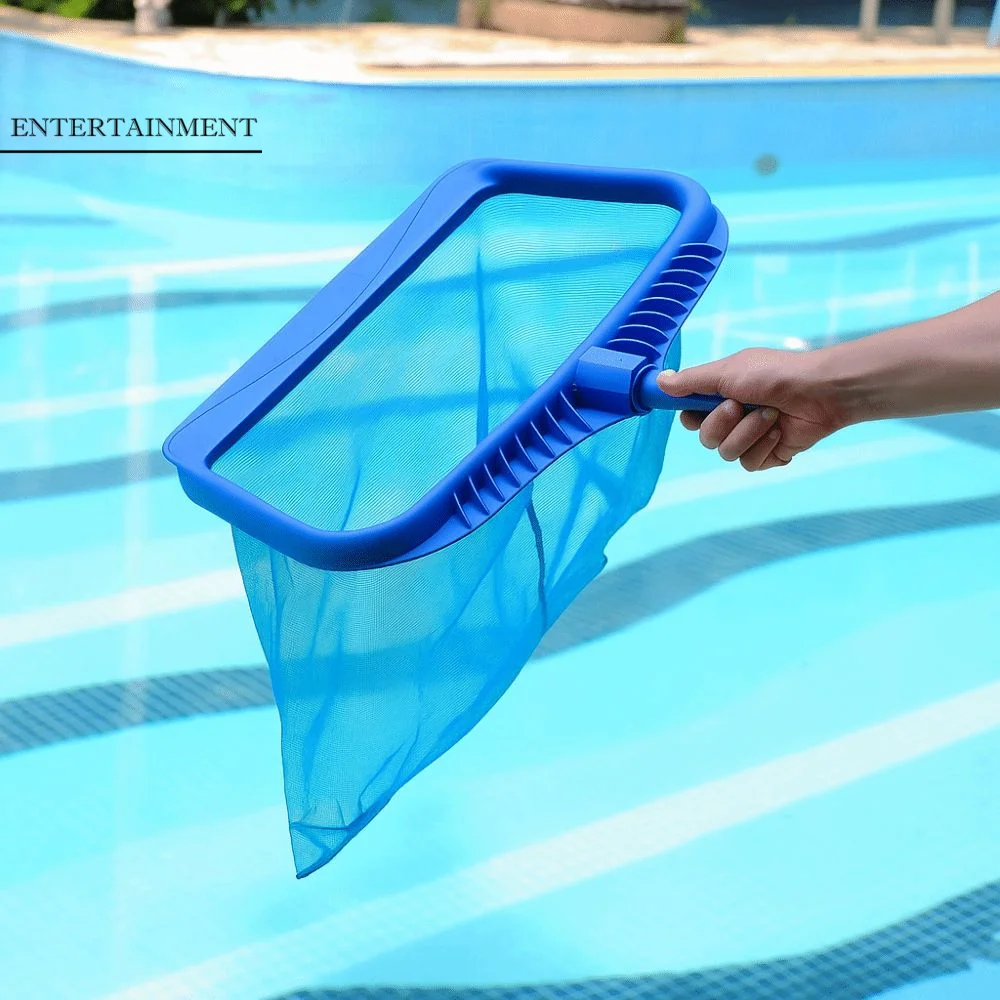 Espumadera de piscina de mayor capacidad, rastrillo profundo, fácil red para piscina con borde redondo, sin poste, malla fina con marco reforzado, red para espumadera de hojas