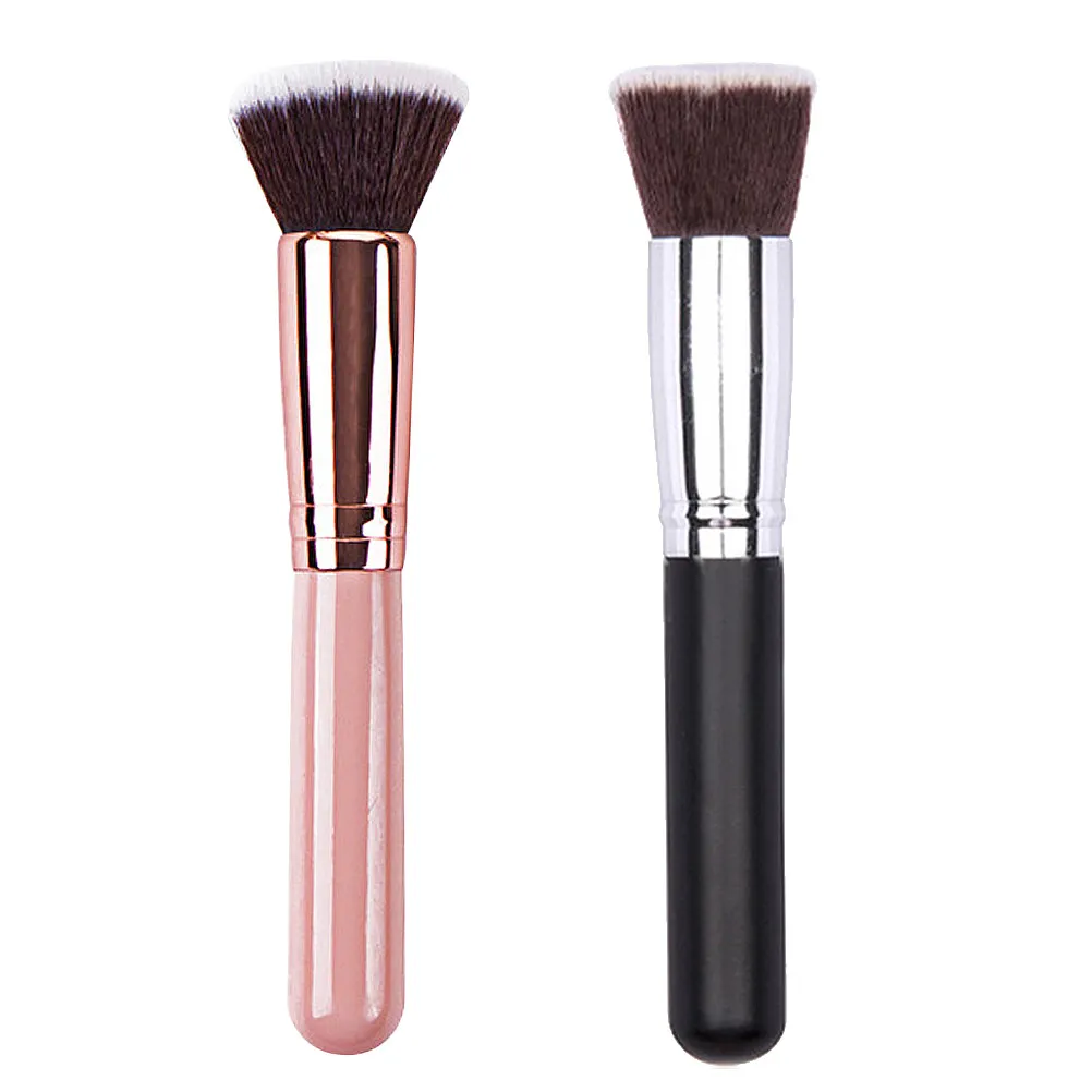 Loose Powder Makeup Brush Set 2 Piece Wooden Handle Ultra Dense Soft Rayon Bristles for Smooth Natural Finish