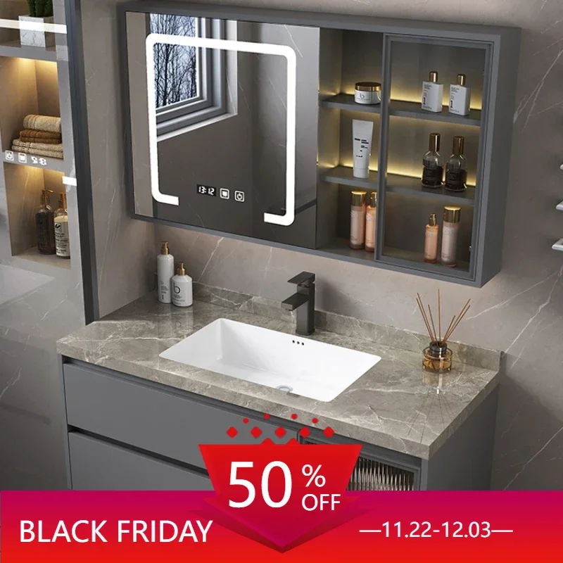 Bathroom Storage Kitchen Cabinet Washbasin Locker Vanity Sink Mdf Mirror Multifunction Home Furniture Drawer Towel Base Gabinete