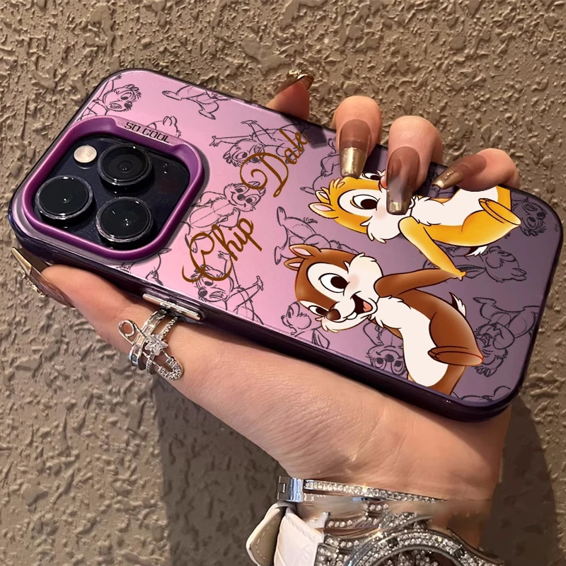 Chip -n- Dale Anime For Apple iPhone 15 14 13 12 11 XS XR X Pro Max Plus Colorful Silver Mobile Funda Phone Case