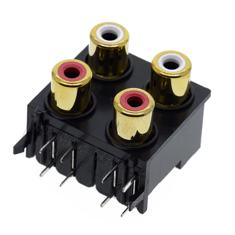 Signal Cable RCA Plug Socket 4 Ways 6 Ways Gold-plated Of Audio Amplifier AV RCA Female Socket Plugs Connector