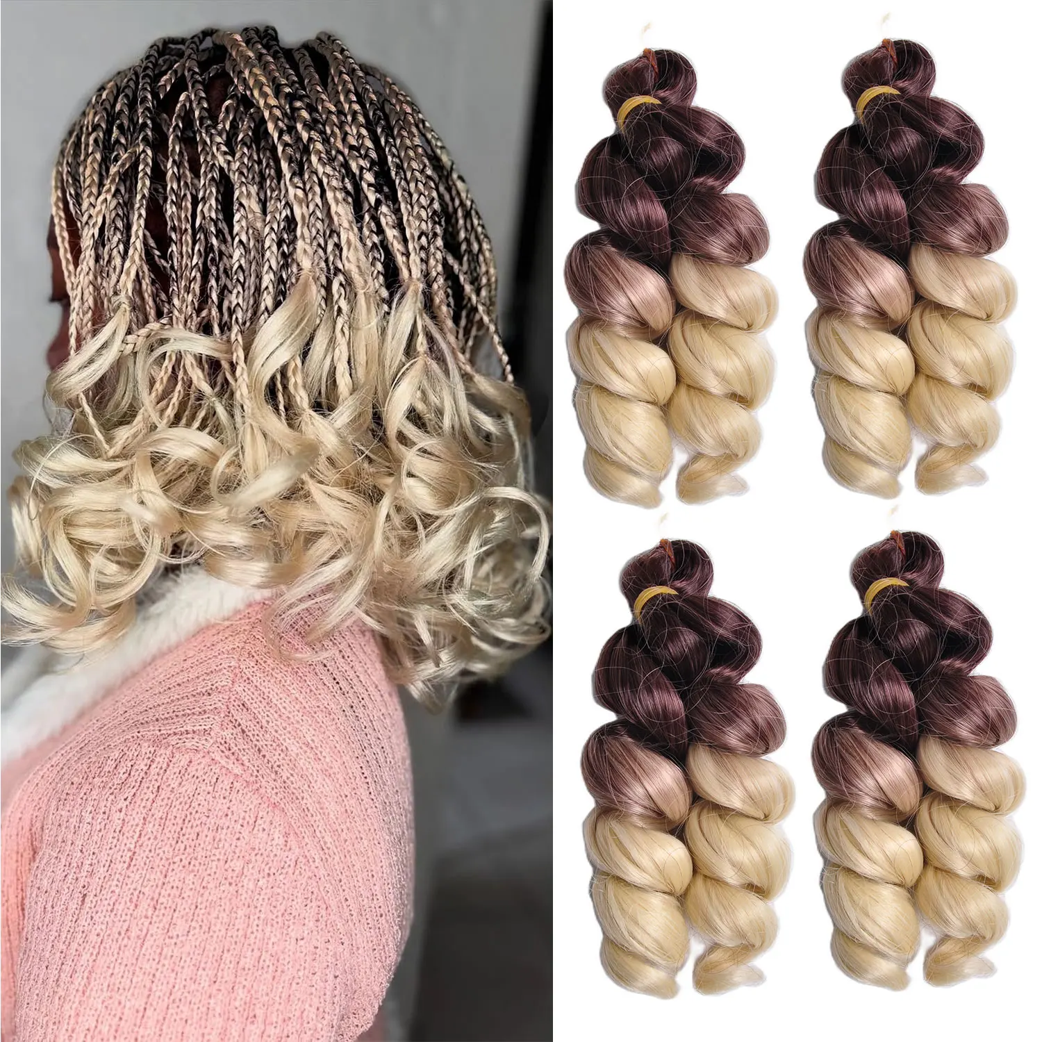 

French Curls Braiding Hair Synthetic Loose Wave Crochet Braids hair 12inch Spiral Curly for Women Party Pre Stretched Hair