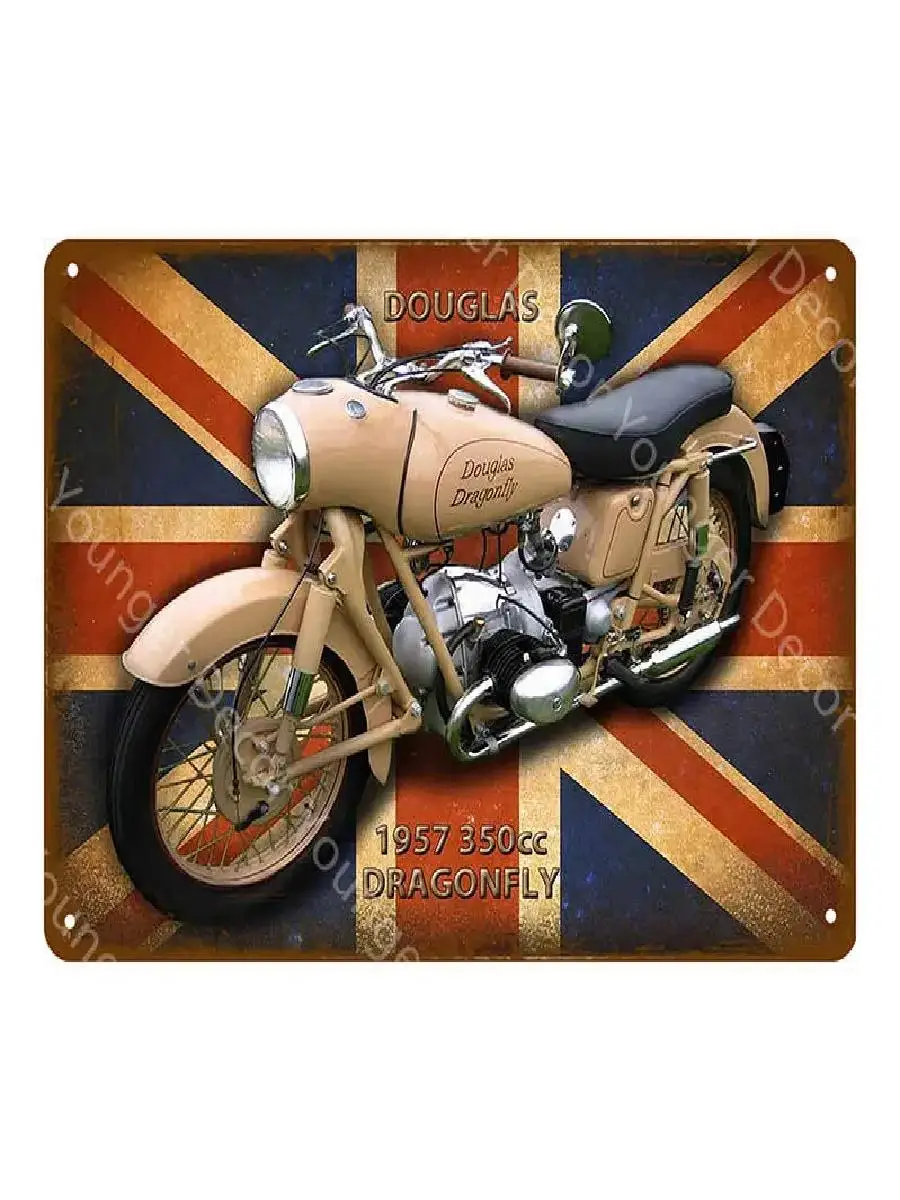 Vintage Classic British Motorcycles Metal Tin Signs  BSA Norton Suzuki Velocette Douglas Ariel  Wall Art Poster for Garage Decor