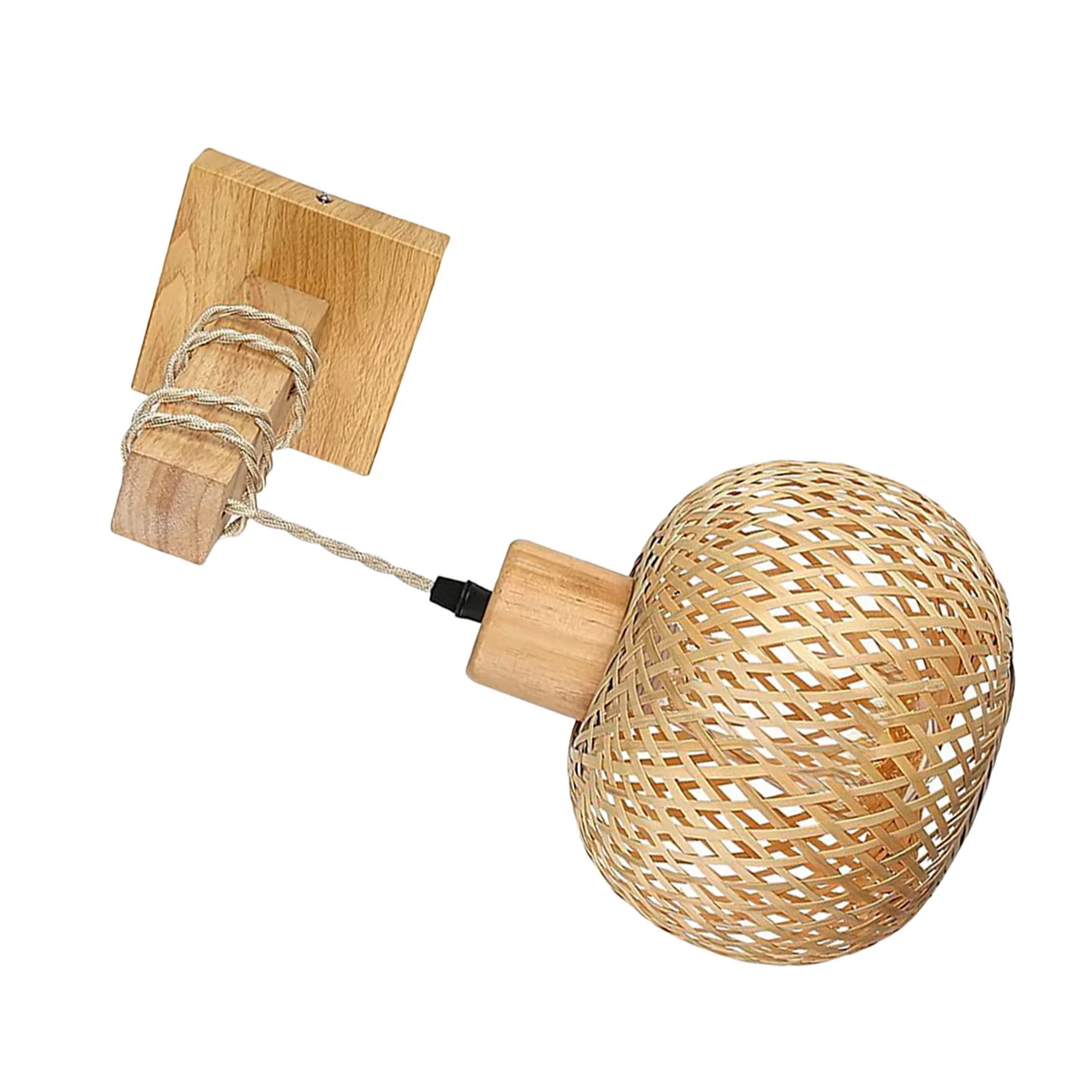 

Rustic Wall Sconce Light Fixture Natural Wood Finish Farmhouse Lamp for Cafe Shop Hotel Bedroom Living Room