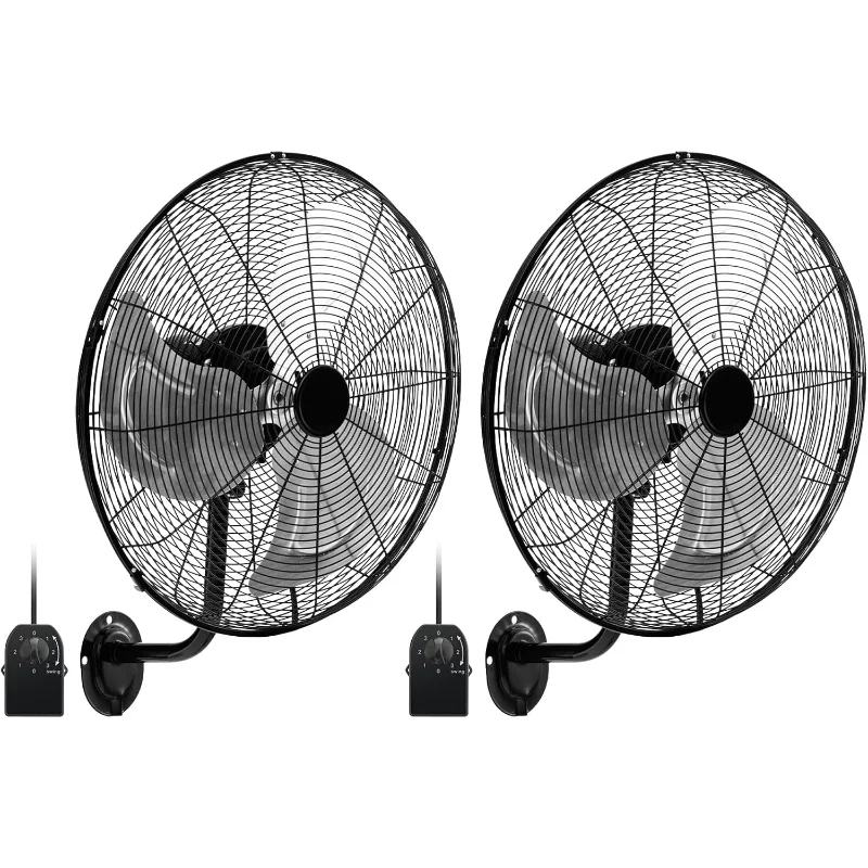 

20-дюймовый настенный вентилятор Tangkula с алюминиевыми лопастями для вентилятора, промышленный 3-скоростной осциллирующий металлический настенный вентилятор, сверхмощное настенное крепление