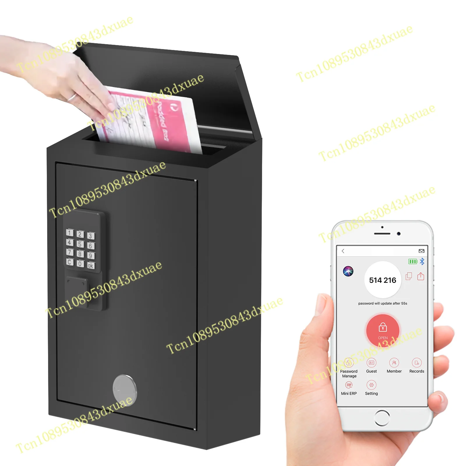 Modern Residential Wall Mounted Mailbox With Digital Smart Lock Mail Post Box Letter Box