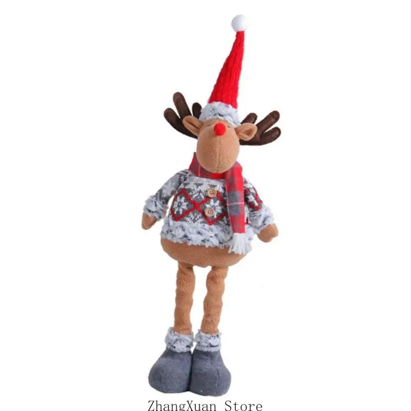 Regaldisplay, stehende Weihnachtspuppenfigur mit dehnbarer Form, weicher Stoff-Weihnachtsakzent für die Verwendung – Detail 3